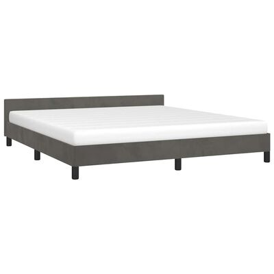 vidaXL Bed Frame without Mattress Dark Grey 183x203 cm King Velvet, dark grey vidaXL Bed Frame without Mattress Dark Grey 183x203 cm King Velvet
