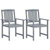 vidaXL Garden Chairs 2 pcs Grey Solid Acacia Wood