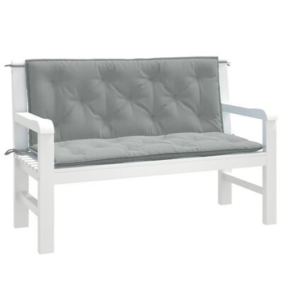 vidaXL Garden Bench Cushions 2 pcs Melange Light Grey 120x50x7 cm Fabric, melange light grey vidaXL Garden Bench Cushions 2 pcs Melange Light Grey 120x50x7 cm Fabric