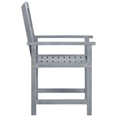 vidaXL Garden Chairs 8 pcs Solid Acacia Wood Grey, grey vidaXL Garden Chairs 8 pcs Solid Acacia Wood Grey