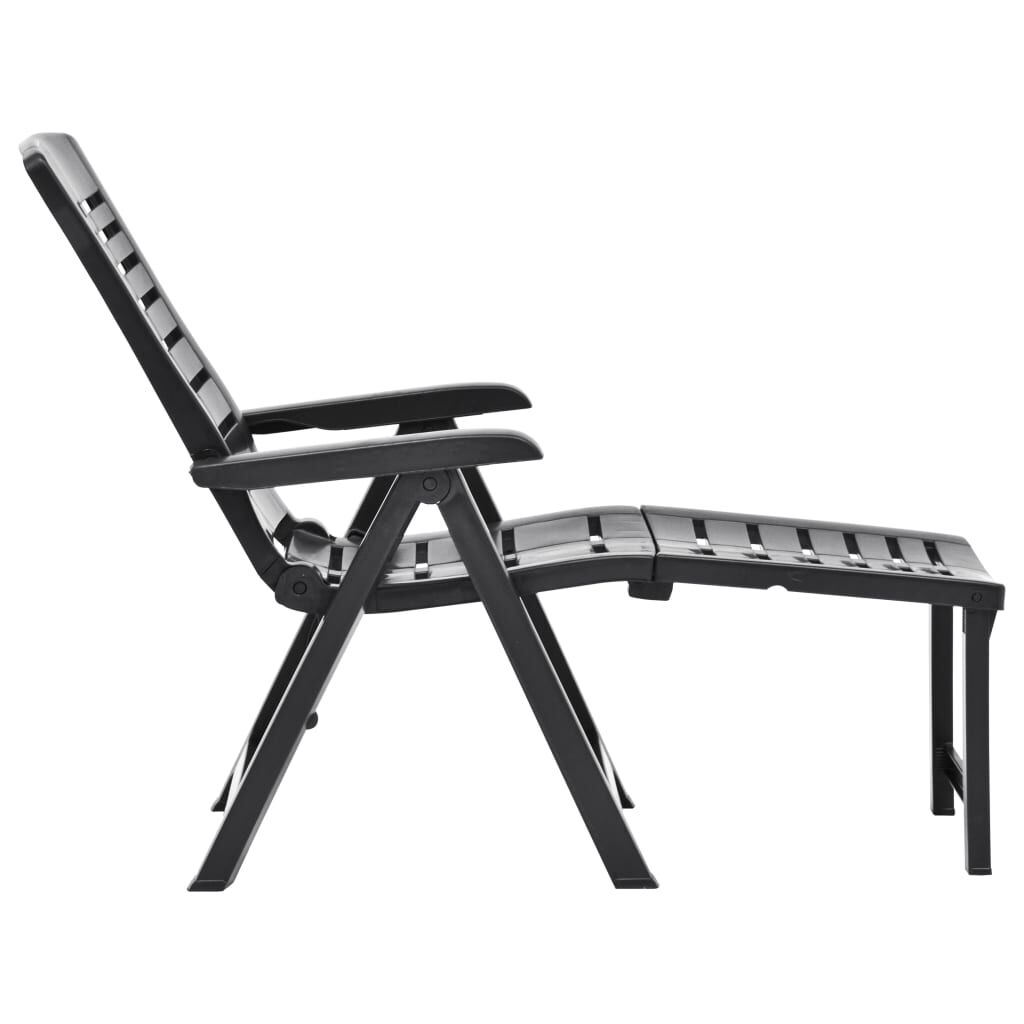 vidaXL Folding Sun Lounger Plastic Anthracite