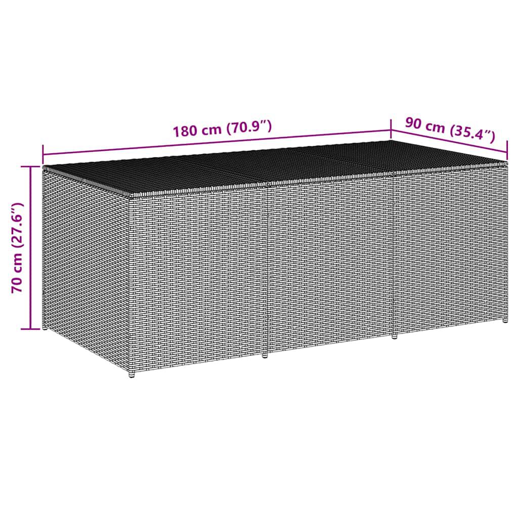 vidaXL Garden Storage Box Poly Rattan 180x90x70 cm Grey