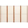 vidaXL 4-Panel Room Divider Cream White 280x180 cm