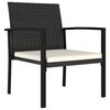 vidaXL 5 Piece Garden Dining Set Poly Rattan Black
