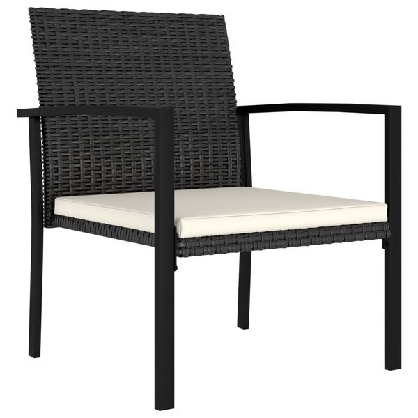 vidaXL 5 Piece Garden Dining Set Poly Rattan Black