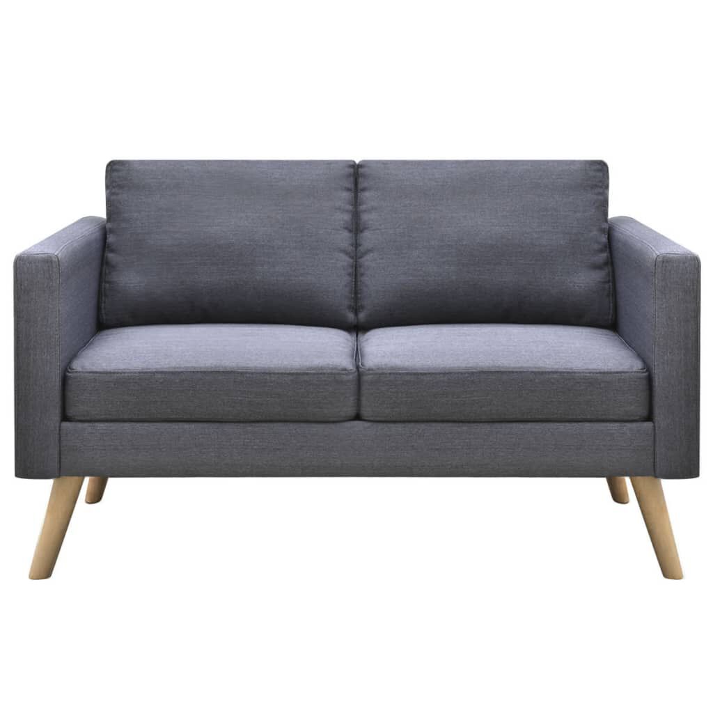 vidaXL Sofa 2-Seater Fabric Dark Grey