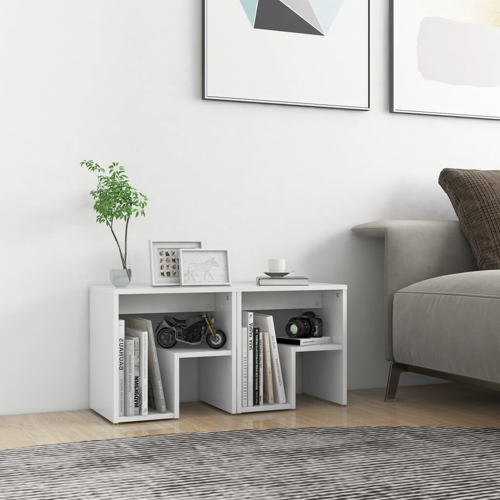 vidaXL Bed Cabinets 2 pcs White 40x30x40 cm Engineered Wood