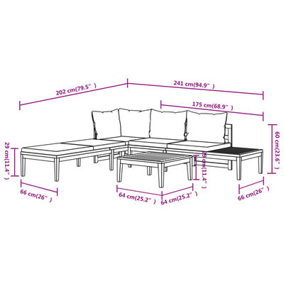 vidaXL 3 Piece Garden Lounge Set with Dark Grey Cushions Acacia Wood, dark grey vidaXL 3 Piece Garden Lounge Set with Dark Grey Cushions Acacia Wood