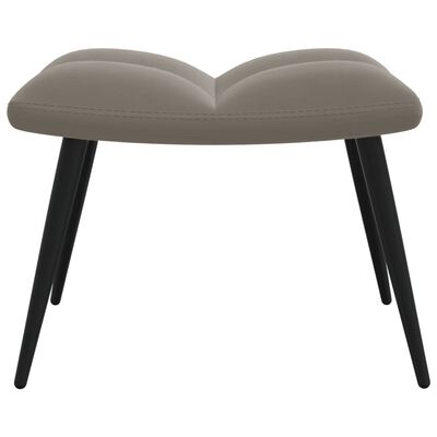 vidaXL Relaxing Chair with a Stool Light Grey Velvet