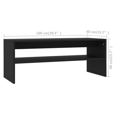 vidaXL Coffee Table Black 100x40x40 cm Engineered Wood, black vidaXL Coffee Table Black 100x40x40 cm Engineered Wood