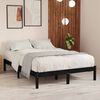 vidaXL Bed Frame without Mattress Black Solid Wood 120x200 cm