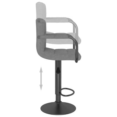 vidaXL Bar Stools 2 pcs Light Grey Velvet, light grey vidaXL Bar Stools 2 pcs Light Grey Velvet