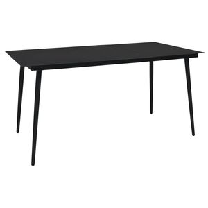 vidaXL Dining Table | Black | Glass | 150 x 80 cm | Durable | Dining Table