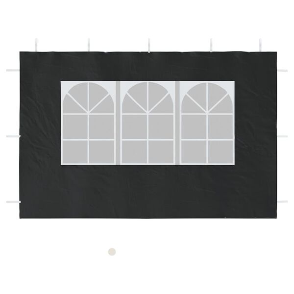 vidaXL Party Tent Sidewall 2 pcs with Window PE Anthracite