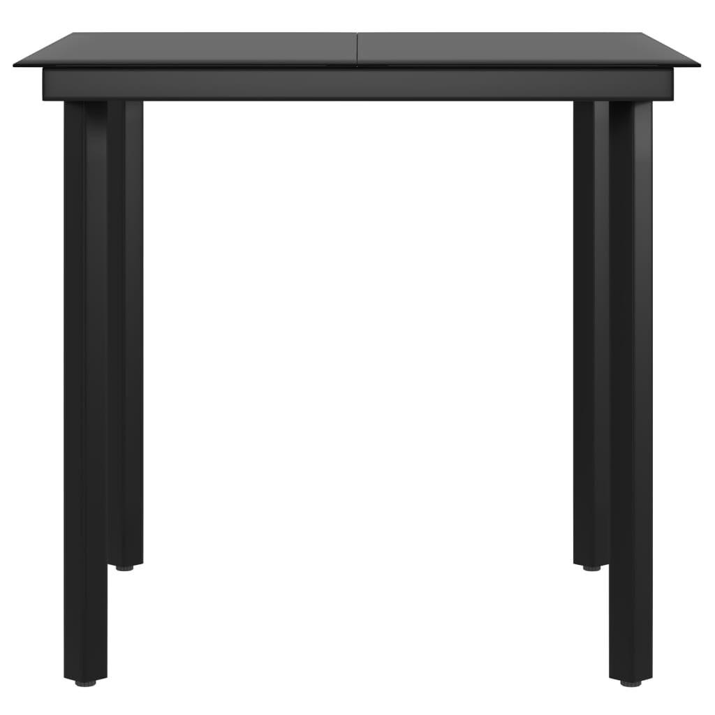 vidaXL 3 Piece Garden Dining Set with Cushions Grey and Black