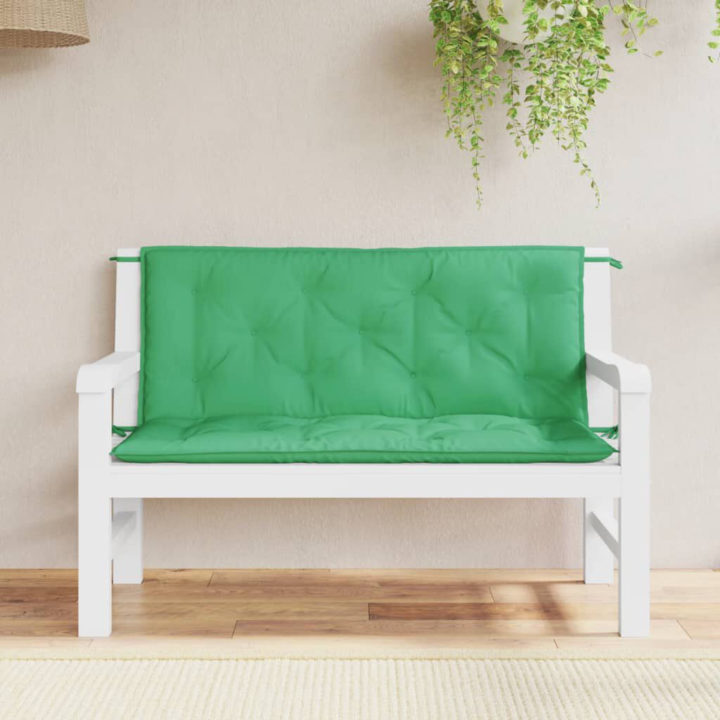 vidaXL Garden Bench Cushions 2pcs Green 120x50x7cm Oxford Fabric
