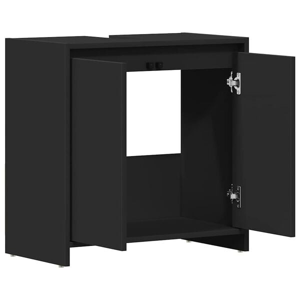 vidaXL Bathroom Cabinet Black 60x33x61 cm Engineered Wood