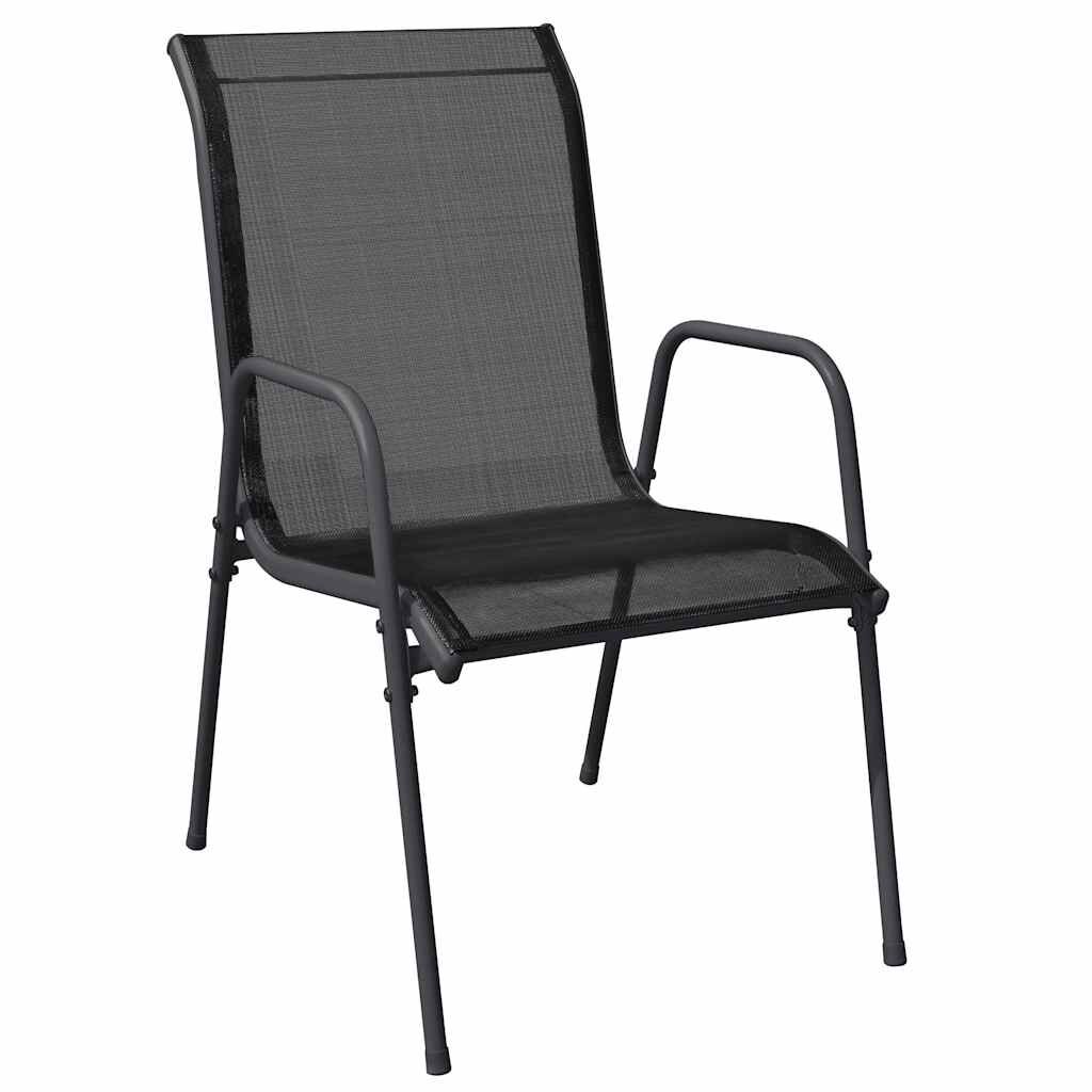 vidaXL Garden Chairs 4 pcs Steel and Textilene Black