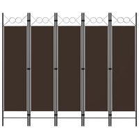 vidaXL 5-Panel Room Divider Brown 200x180 cm
