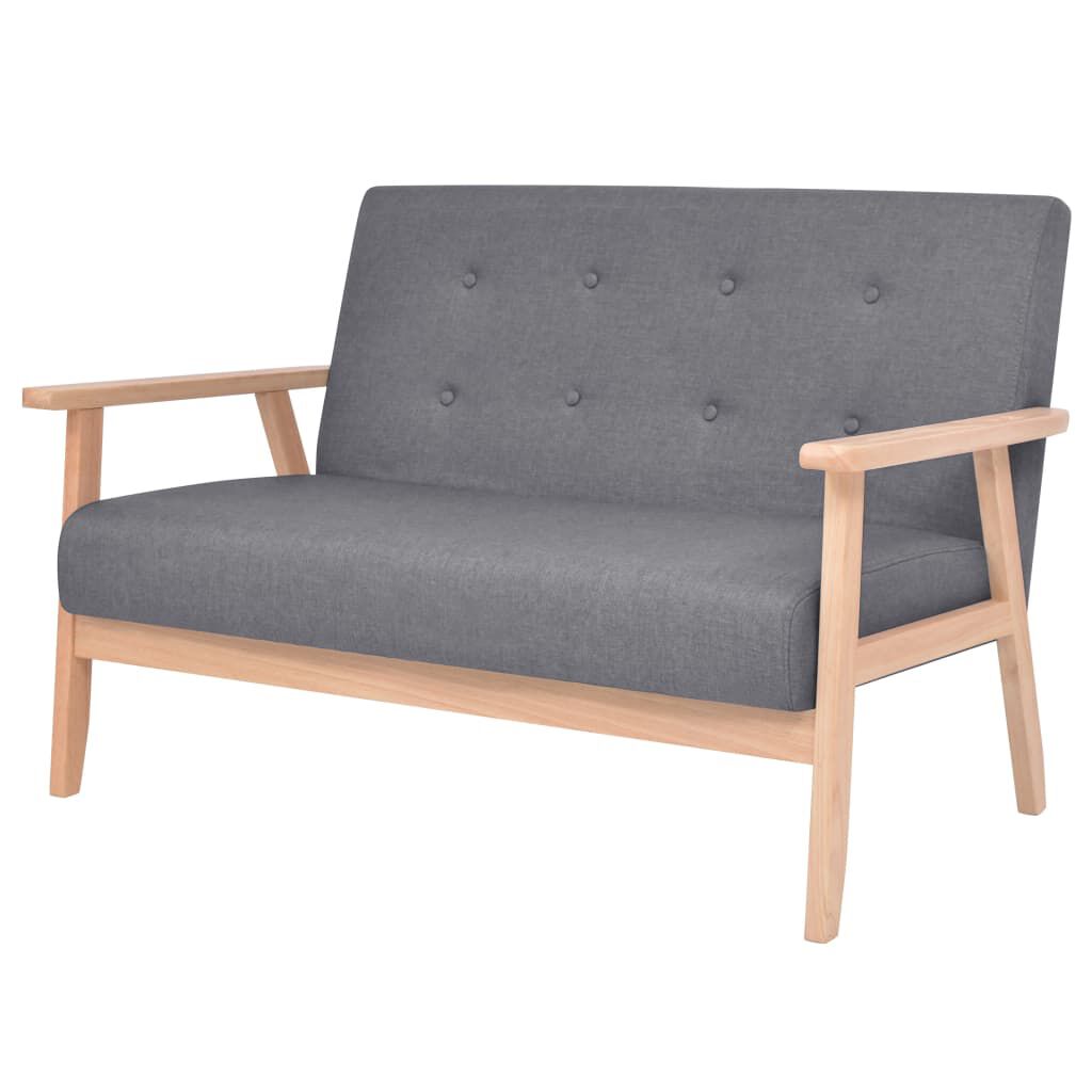 vidaXL Sofa Set 2 Pieces Fabric Dark Grey