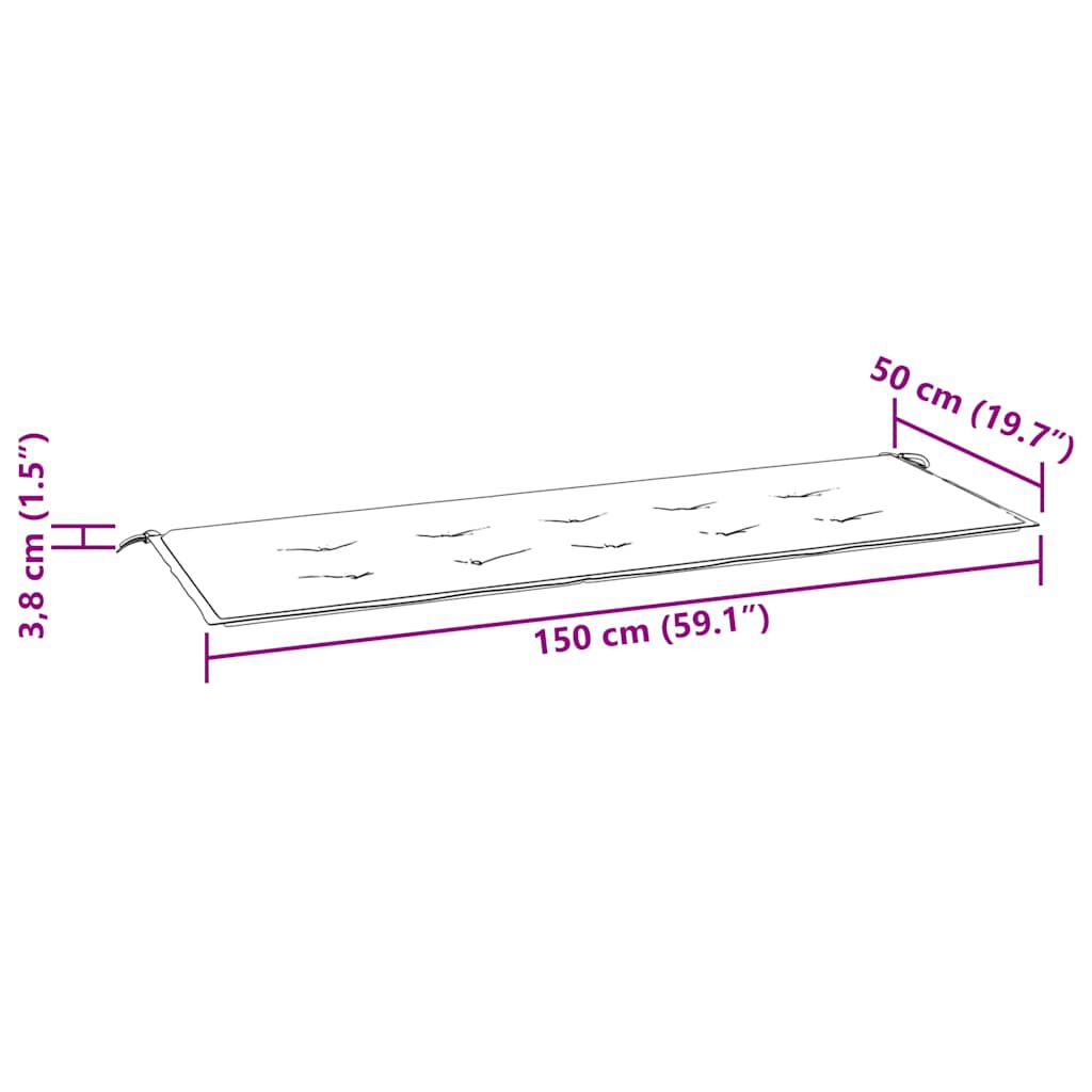 vidaXL Garden Bench Cushion Cream 150x50x4 cm Oxford Fabric