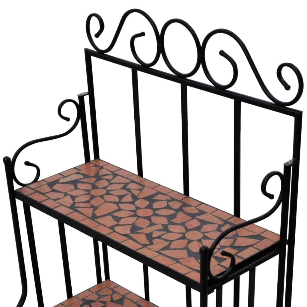 Plant Stand Plant Display Terracotta Colour Mosaic Pattern