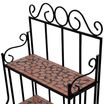 Plant Stand Plant Display Terracotta Colour Mosaic Pattern, terracotta Plant Stand Plant Display Terracotta Colour Mosaic Pattern