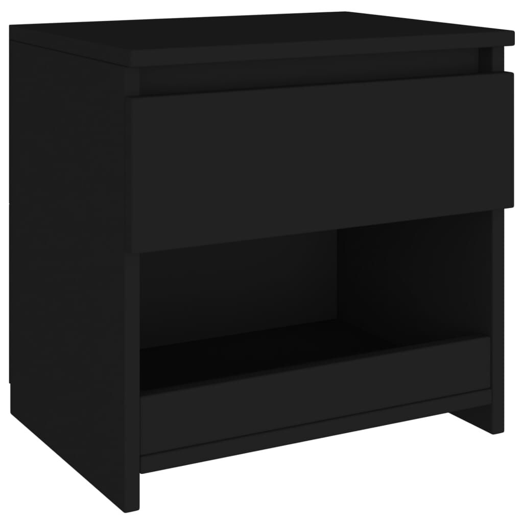 vidaXL Bedside Cabinets 2 pcs Black 40x30x39 cm Engineered Wood