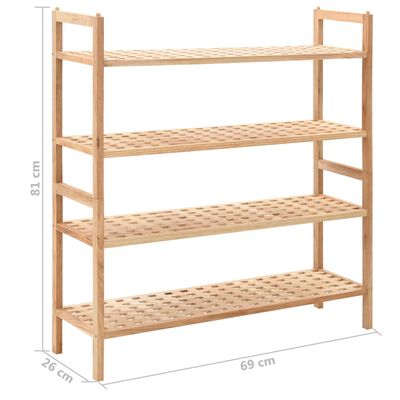 vidaXL Shoe Rack Solid Walnut Wood 69x26x81 cm,  vidaXL Shoe Rack Solid Walnut Wood 69x26x81 cm
