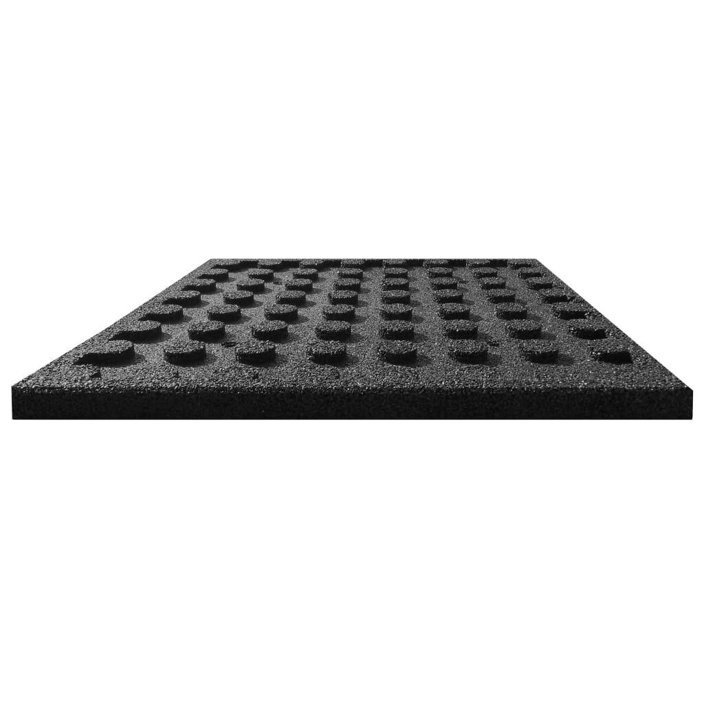 vidaXL Fall Protection Tiles 24 pcs Rubber 50x50x3 cm Black