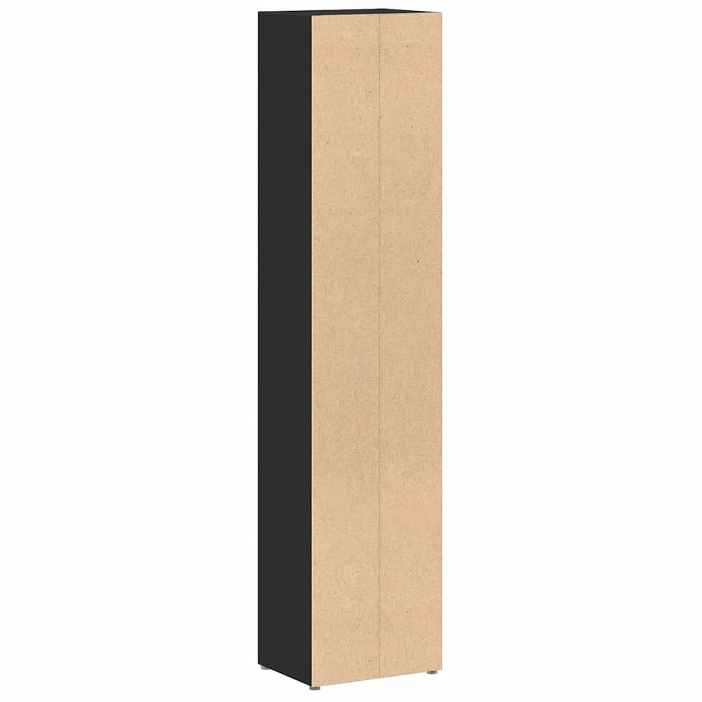 vidaXL CD Cabinets 2 pcs Black 21x16x93.5 cm Engineered Wood