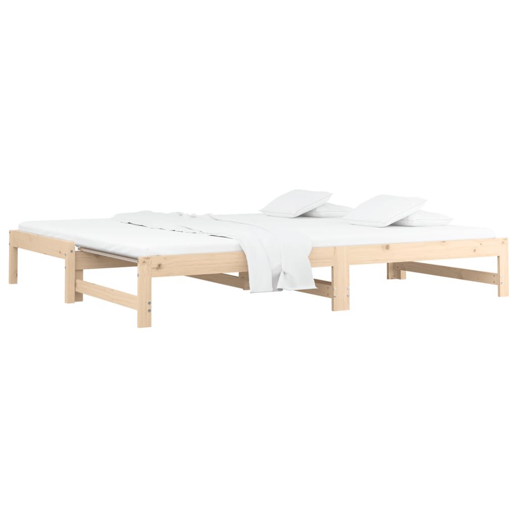 vidaXL Pull-out Day Bed without Mattress 2x(80x200) cm Solid Wood Pine