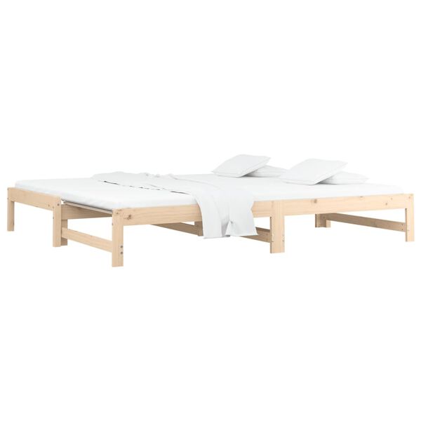 vidaXL Pull-out Day Bed without Mattress 2x(80x200) cm Solid Wood Pine
