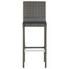 vidaXL 7 Piece Garden Bar Set Grey Solid Wood Acacia and Poly Rattan