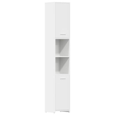 vidaXL Bathroom Cabinet White 30x30x183.5 cm Engineered Wood, white vidaXL Bathroom Cabinet White 30x30x183.5 cm Engineered Wood