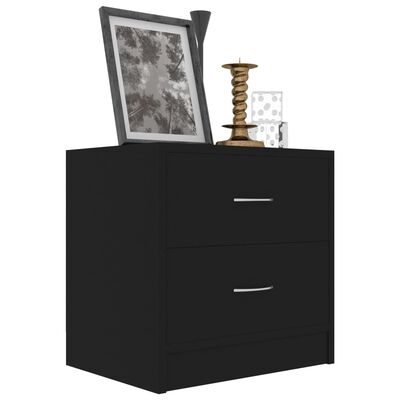 vidaXL Bedside Cabinet Black 40x30x40 cm Engineered Wood, black vidaXL Bedside Cabinet Black 40x30x40 cm Engineered Wood