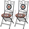 vidaXL Folding Chairs 2 pcs Ceramic Terracotta and White