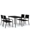 vidaXL Garden Dining Set | Black | Steel | Stackable | Garden Dining Set