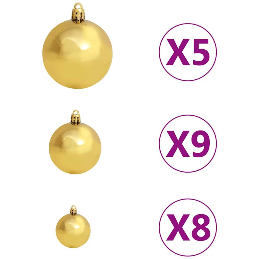 vidaXL Artificial Pre-lit Christmas Tree with Ball Set Green 120 cm PVC