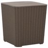 vidaXL Garden Table with Removable Lid Light Brown Polypropylene