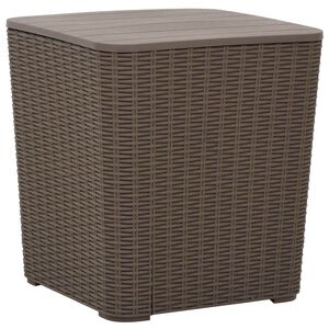 vidaXL Garden Table with Removable Lid Light Brown Polypropylene