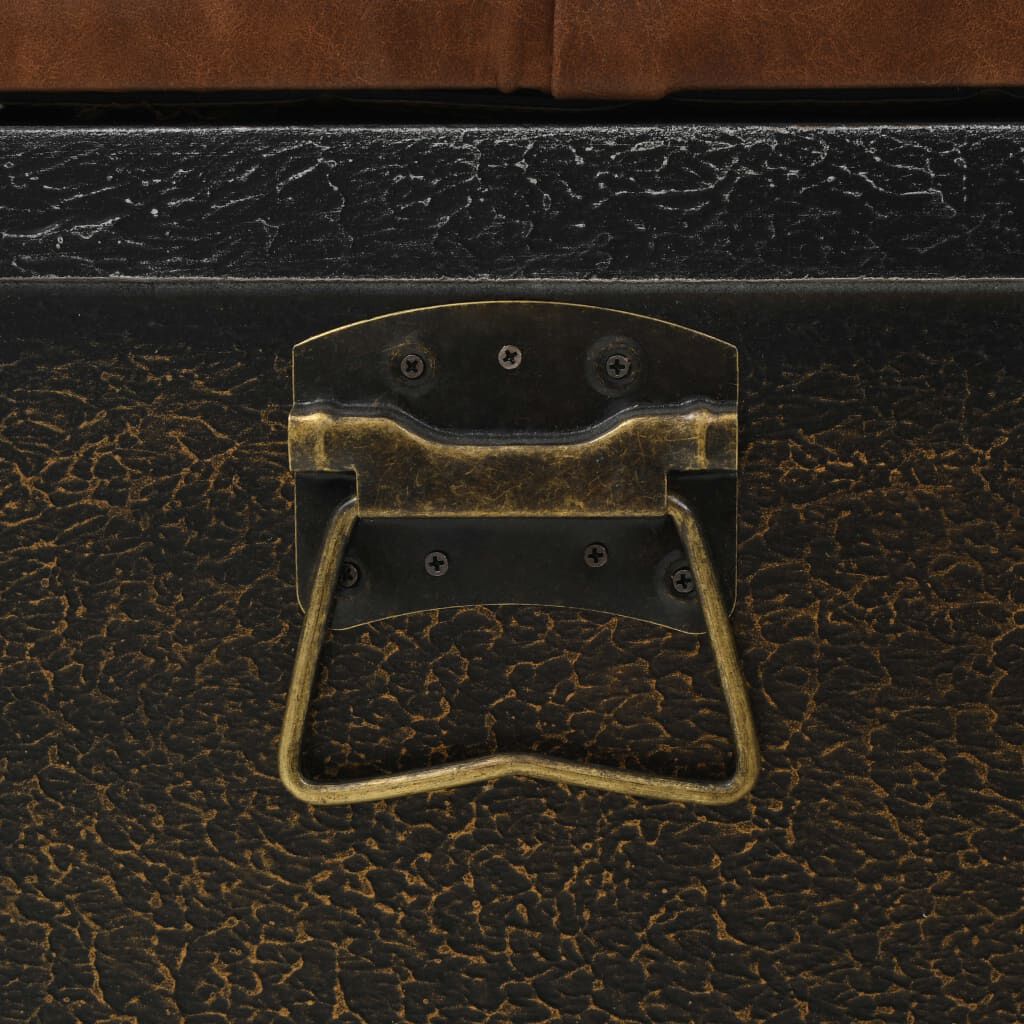 vidaXL Storage Bench 80.5x41x50 cm Solid Wood and Artificial Leather