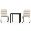 vidaXL 3 Piece Garden Dining Set Oak