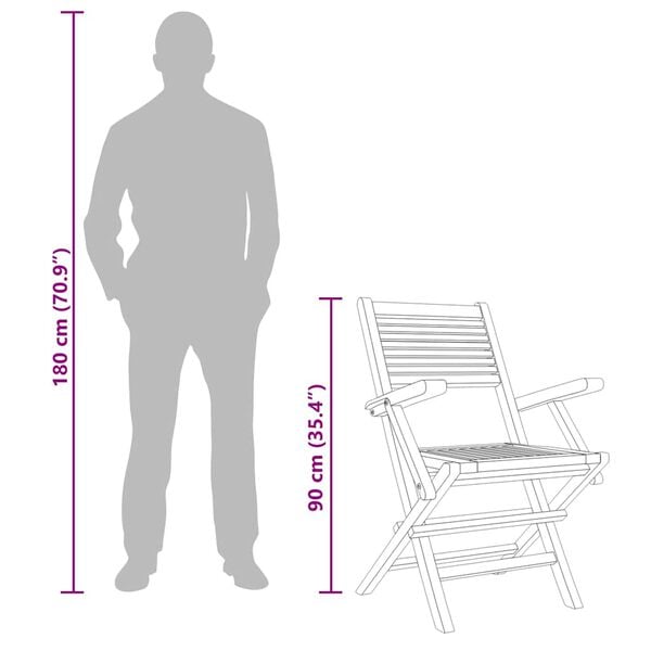 vidaXL Folding Garden Chairs 4 pcs 55x62x90 cm Solid Wood Teak