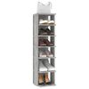 vidaXL Shoe Cabinet Concrete Grey 27.5x27x102 cm Engineered Wood