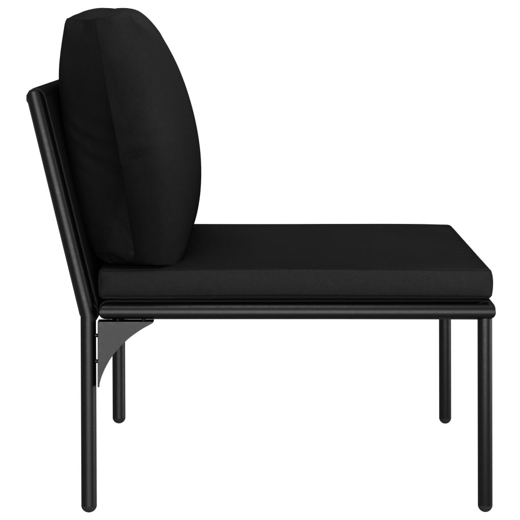 vidaXL 8 Piece Garden Lounge Set with Cushions Black PVC