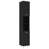 vidaXL Bathroom Cabinet Black 30x30x179 cm Engineered Wood