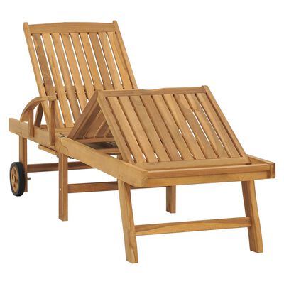 vidaXL Sun Lounger Solid Teak Wood,  vidaXL Sun Lounger Solid Teak Wood