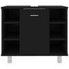 vidaXL 3 Piece Bathroom Furniture Set Black Engineered Wood