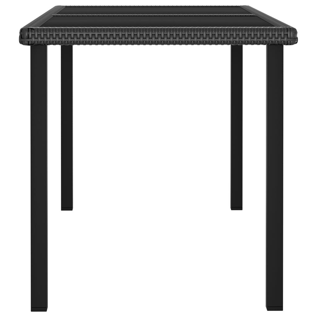vidaXL 7 Piece Garden Dining Set Poly Rattan Black
